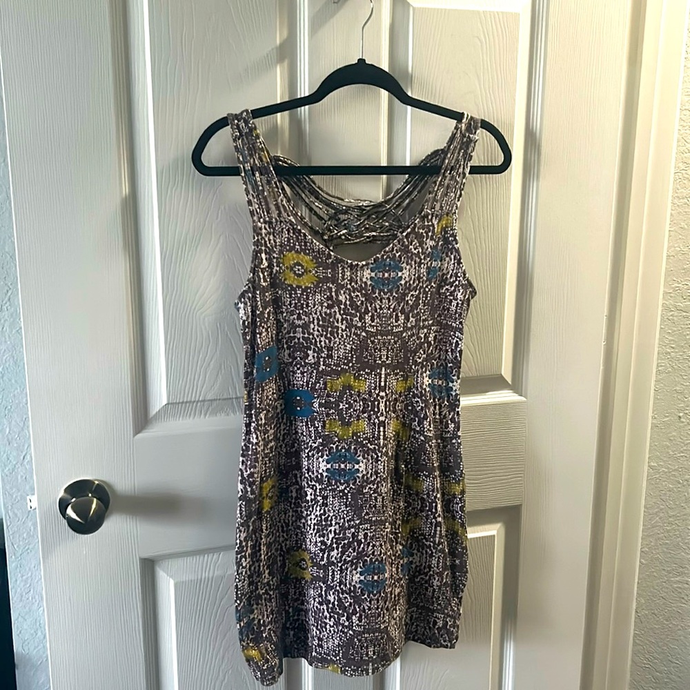 Grey & purple snake skin printed dress